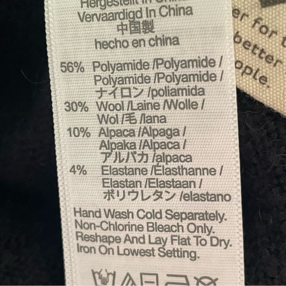 Madewell Payton Wool Alpaca Balloon Sleeves Black Sweater Size XS - Picture 8 of 10